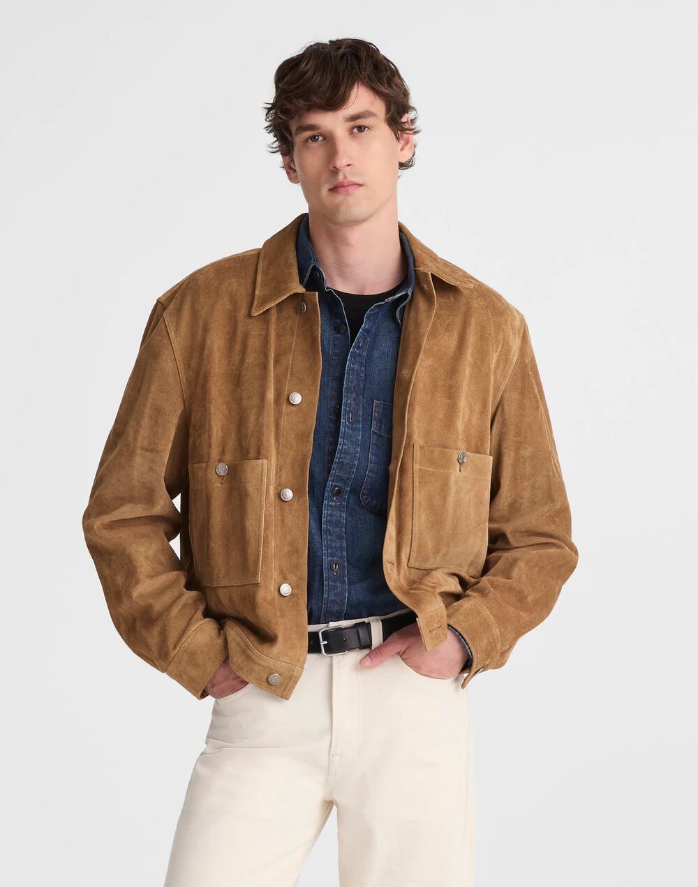 NWT Madewell Suede Western Jacket in Desert Brown Size S